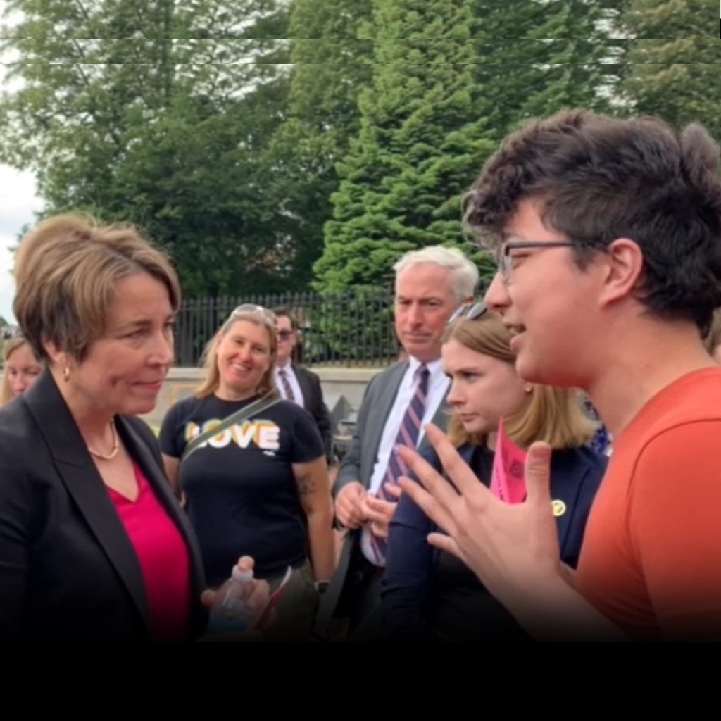 June 7th: We seized the opportunity to deliver our message directly to Governor Maura Healey on the State House steps